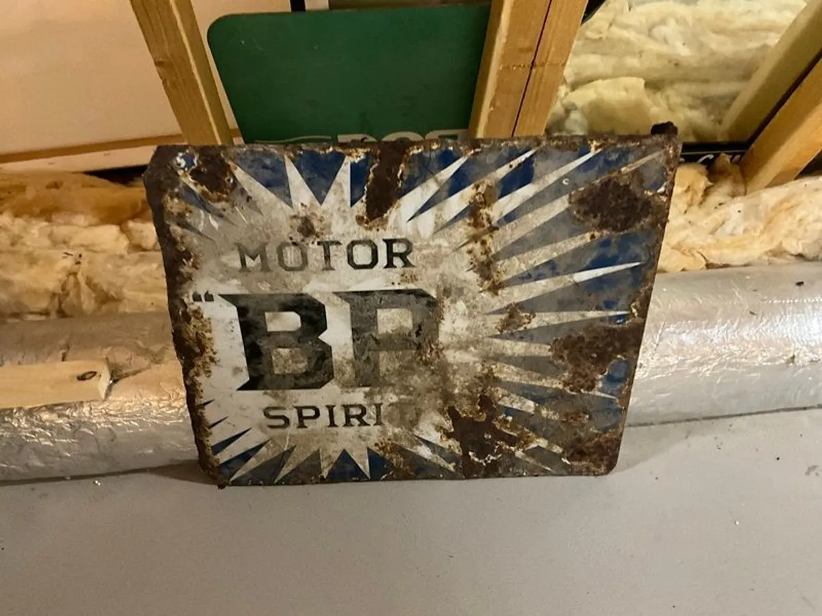 Vintage Double Sided Irish Enamel BP Sign - Image 2