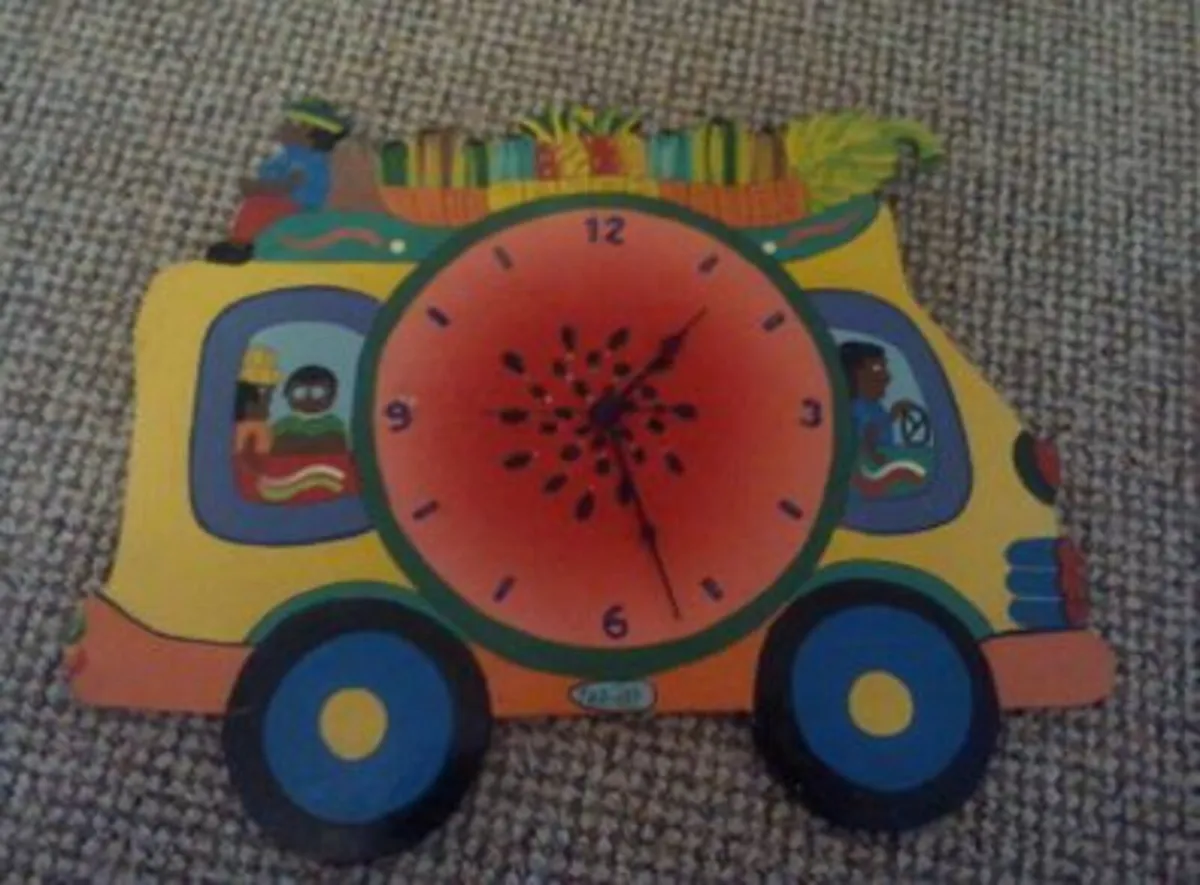 Wooden Bus Shaped Clock.