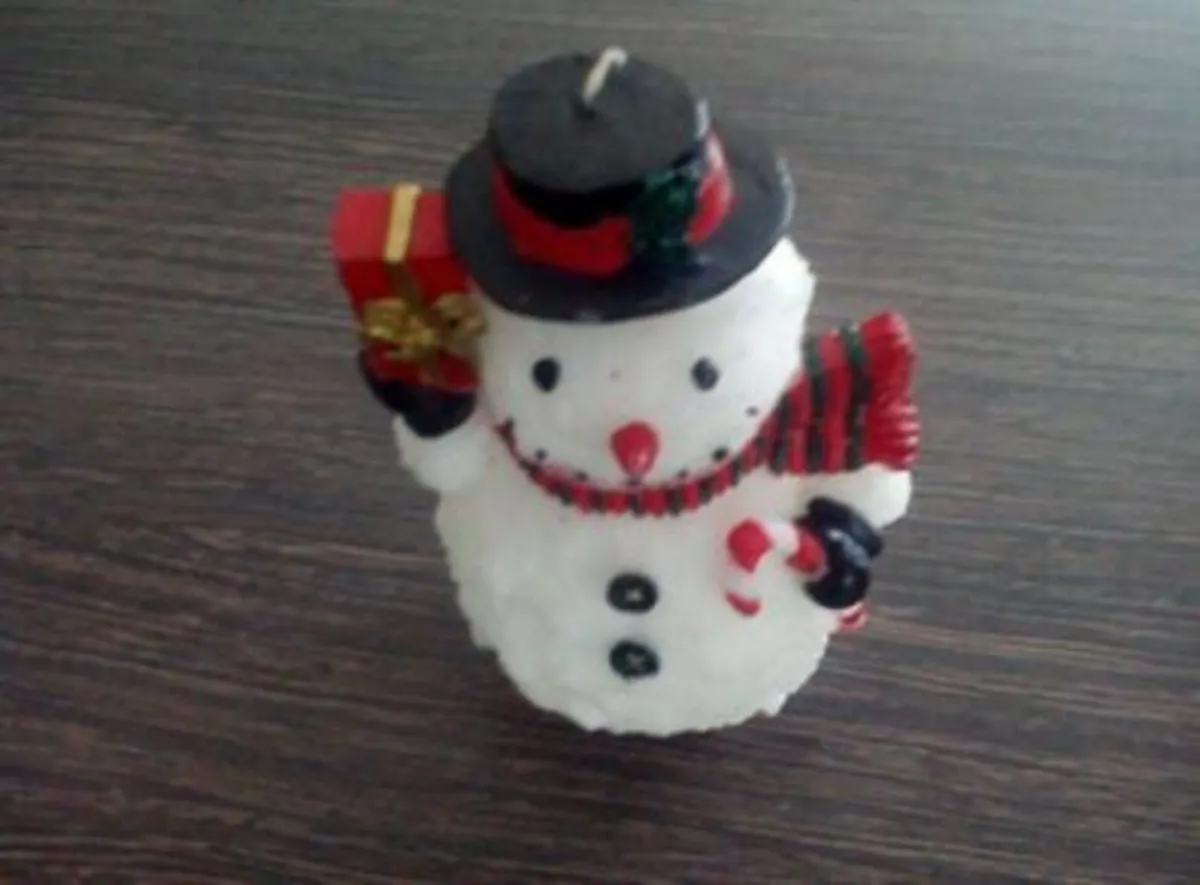 Snowman Candle Figure.