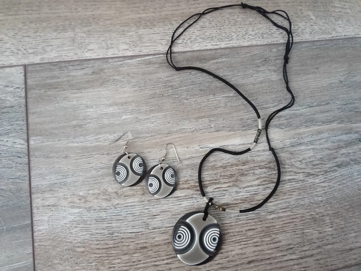 Charm Pendant Necklace/ Earrings Set. - Image 1
