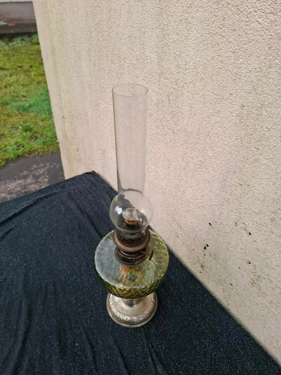 Glass vintage oil lamp postage possible - Image 2