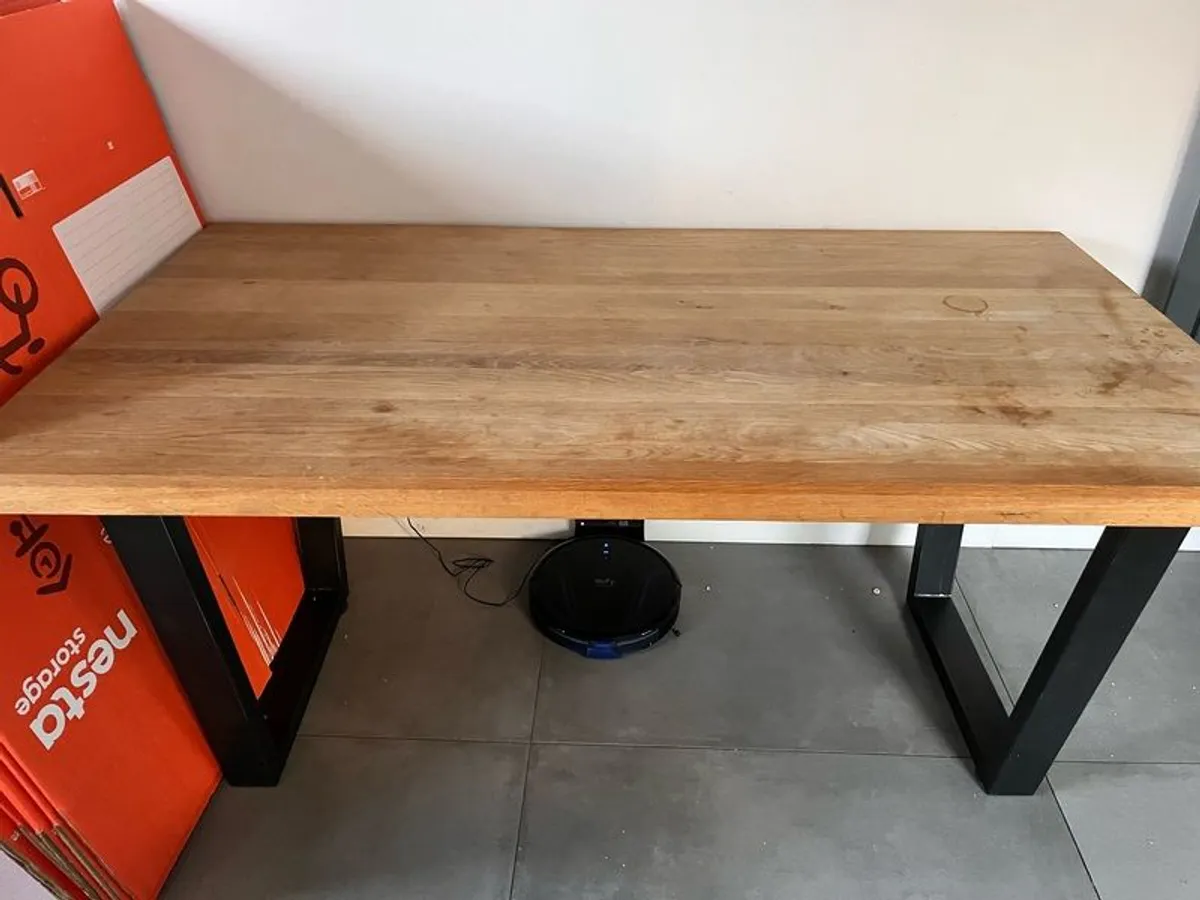 Solid Oak EZ Living Interiors Kitchen Table and Bench - Image 3