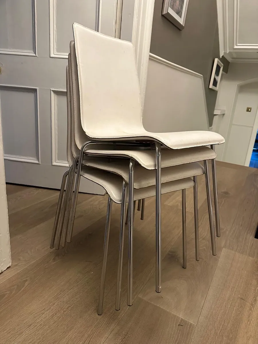 4 leather dining chairs - Image 2