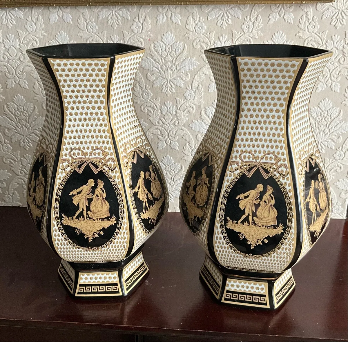 Pr. Unique Vintage Italian Style Ceramic Vases - Image 3