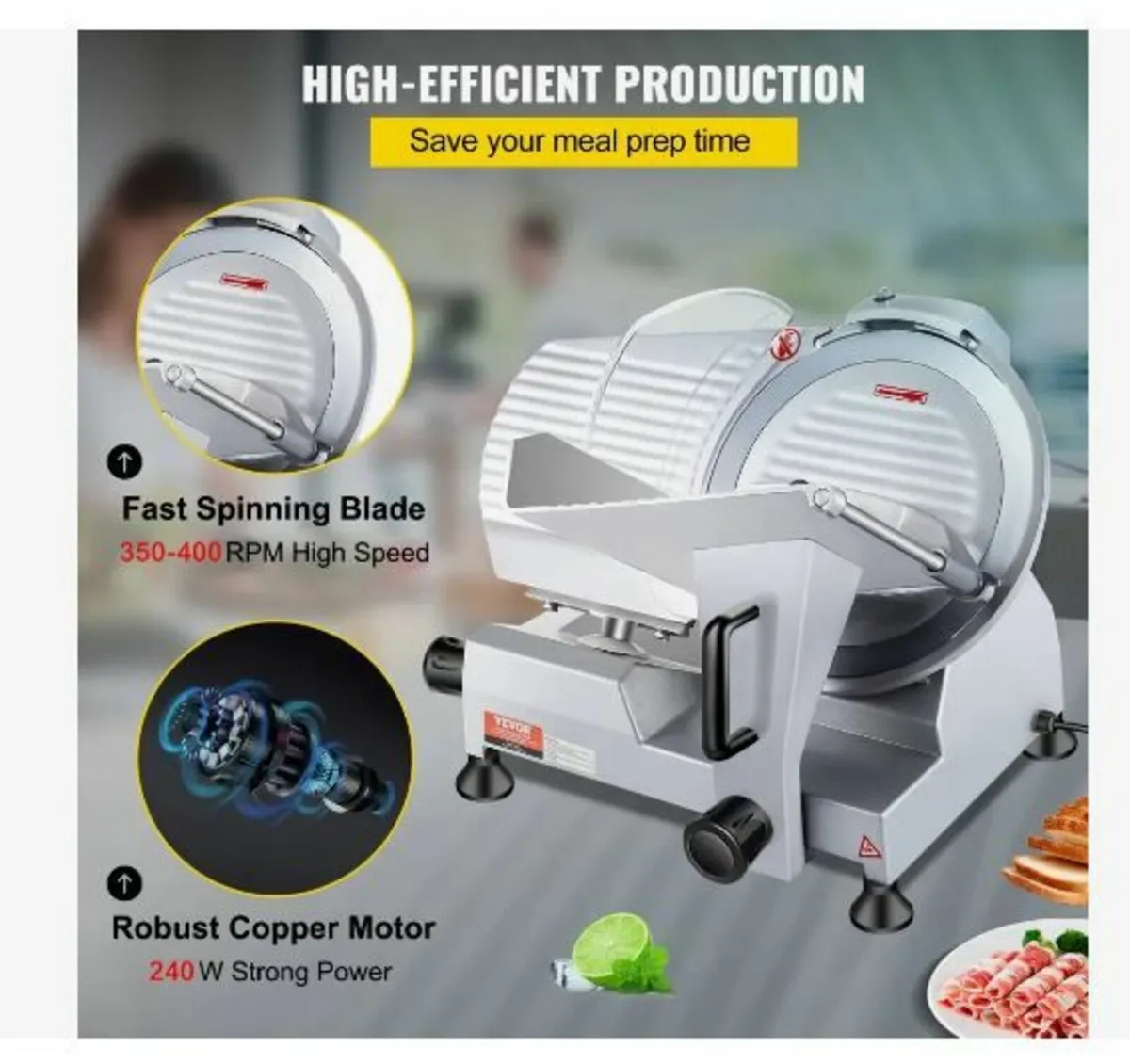 Commercial Meat Slicer, 240W - Image 4