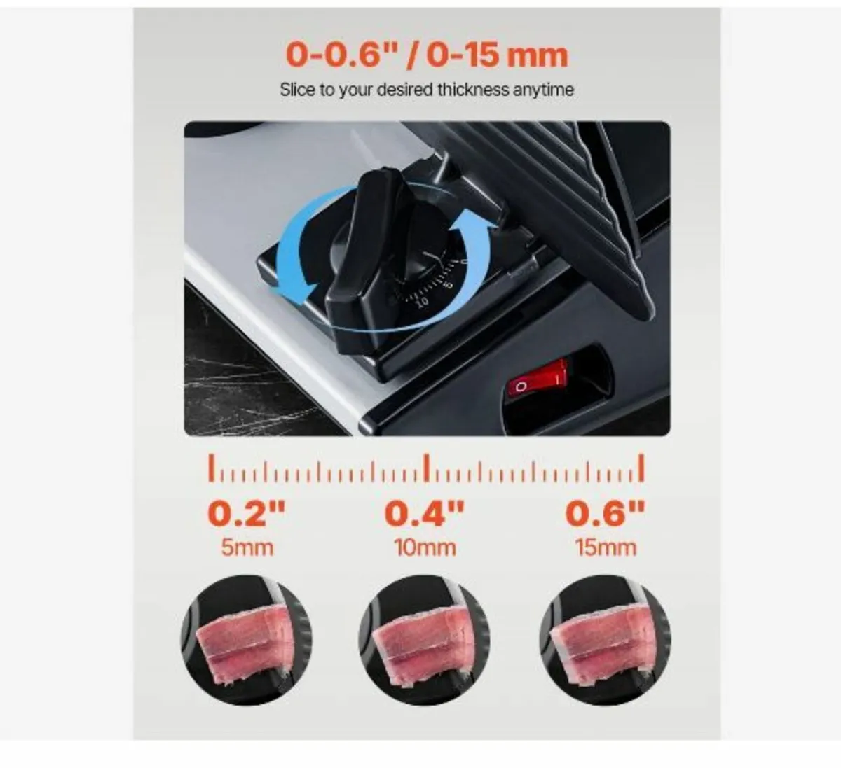 Meat Slicer, 7.5 inch Electric Deli Food Slicer - Image 2