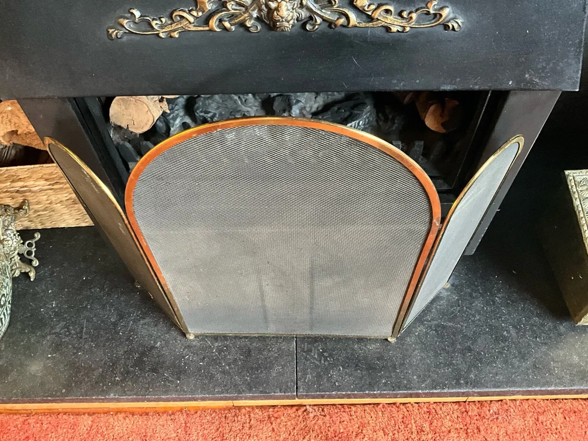 Brass 1950s Three Panel Firescreen - Image 1