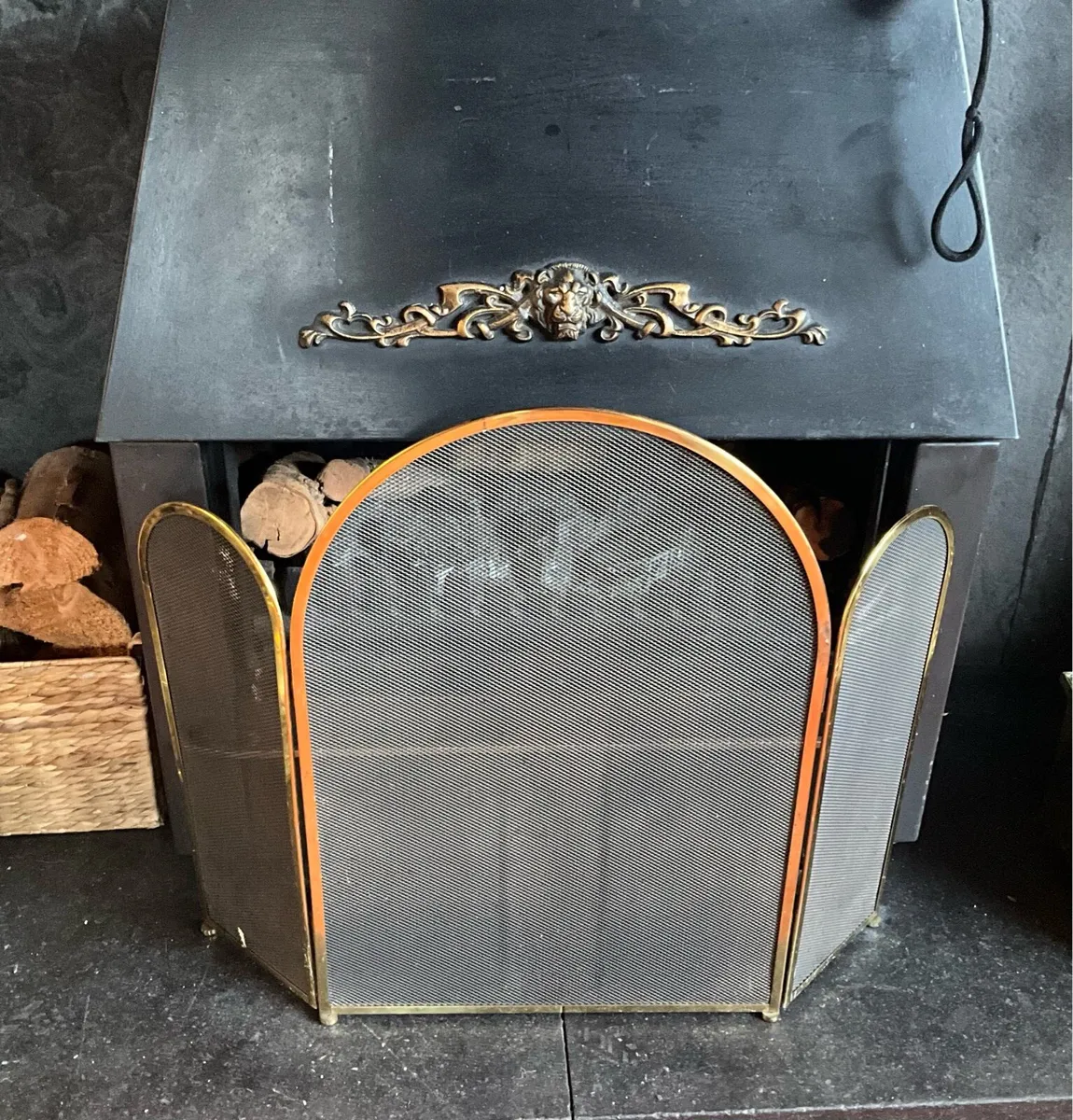 Brass 1950s Three Panel Firescreen - Image 2