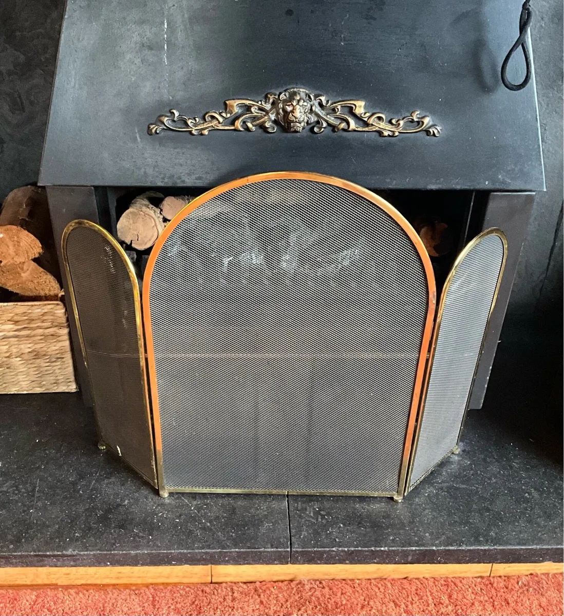 Brass 1950s Three Panel Firescreen - Image 3