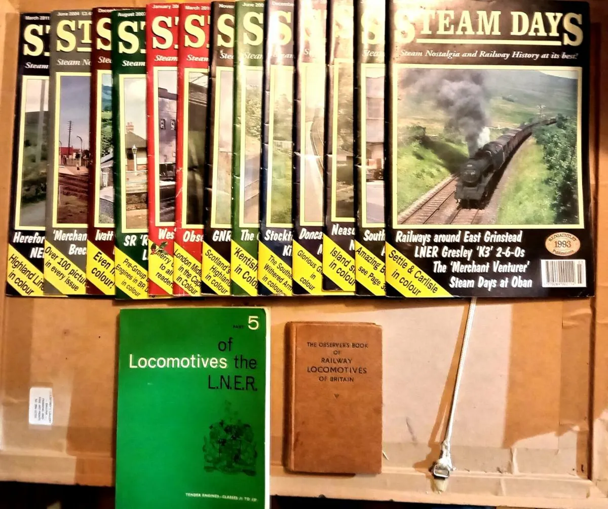 13 Steam Train Magazines and 2 Railway Books