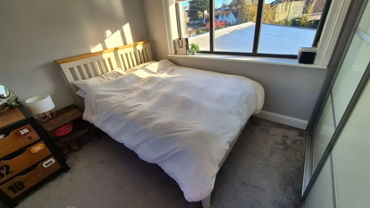 Hampstead Two Tone Double Bed with top quality coil Sprung Mattress - Image 1