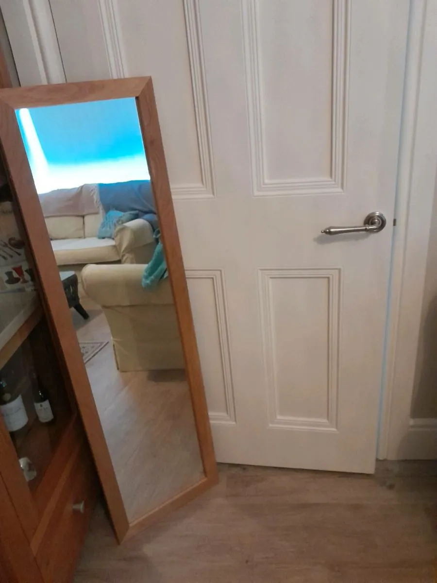 Oak full length mirror (modern) - Image 1