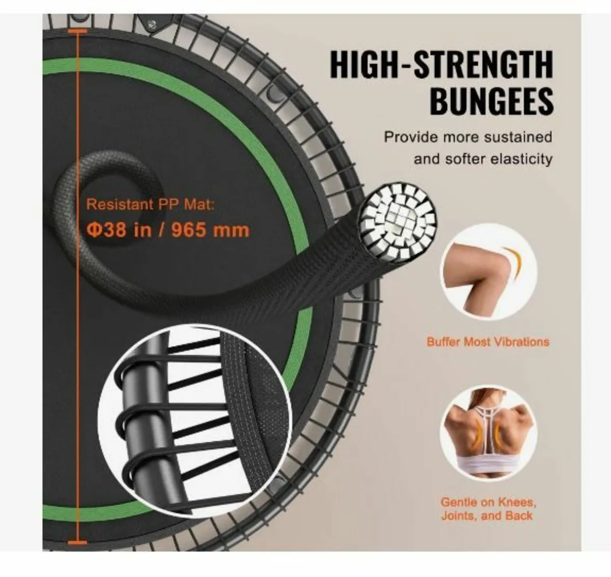 Foldable Mini Trampoline, 51 Inch Fitness - Image 3