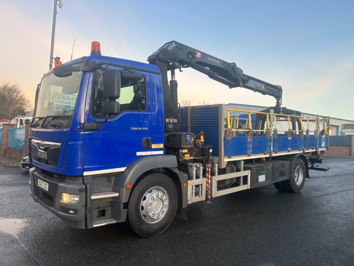 2017 man tgm18.250 18 ton flat with remote crane - Image 1