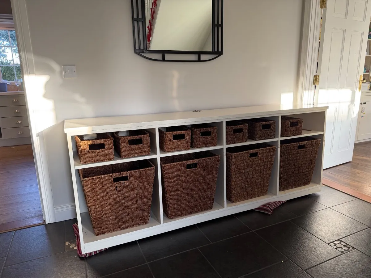 Solid oak side board ,  hand painted light cream - Image 2