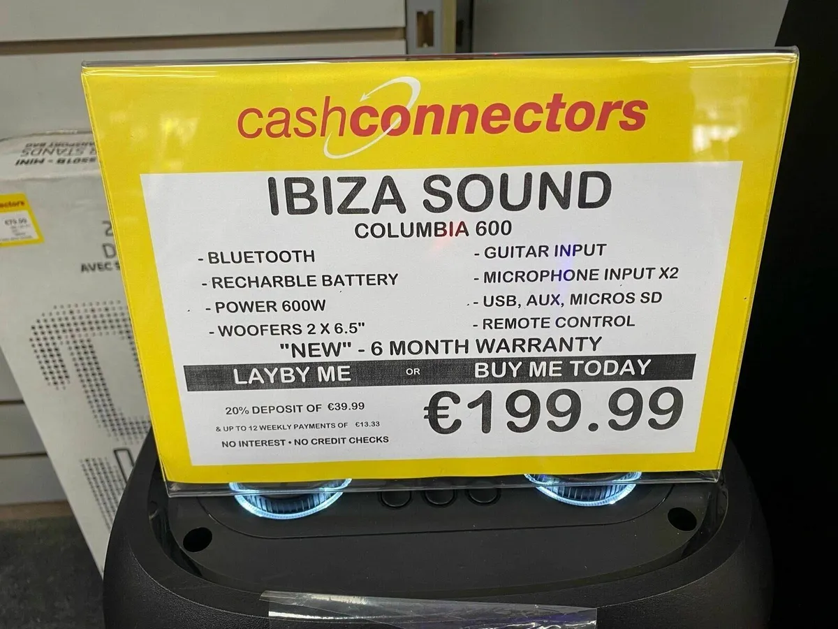Ibiza Columba 600W Portable BT Boombox NEW - Image 4