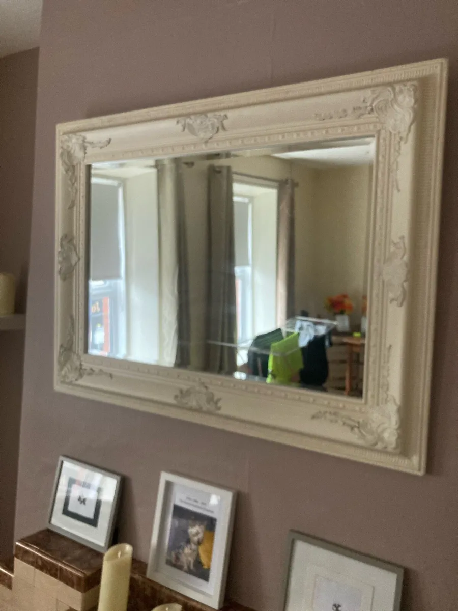 Cream antique mirror - Image 1