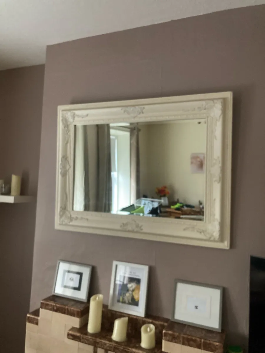 Cream antique mirror - Image 2