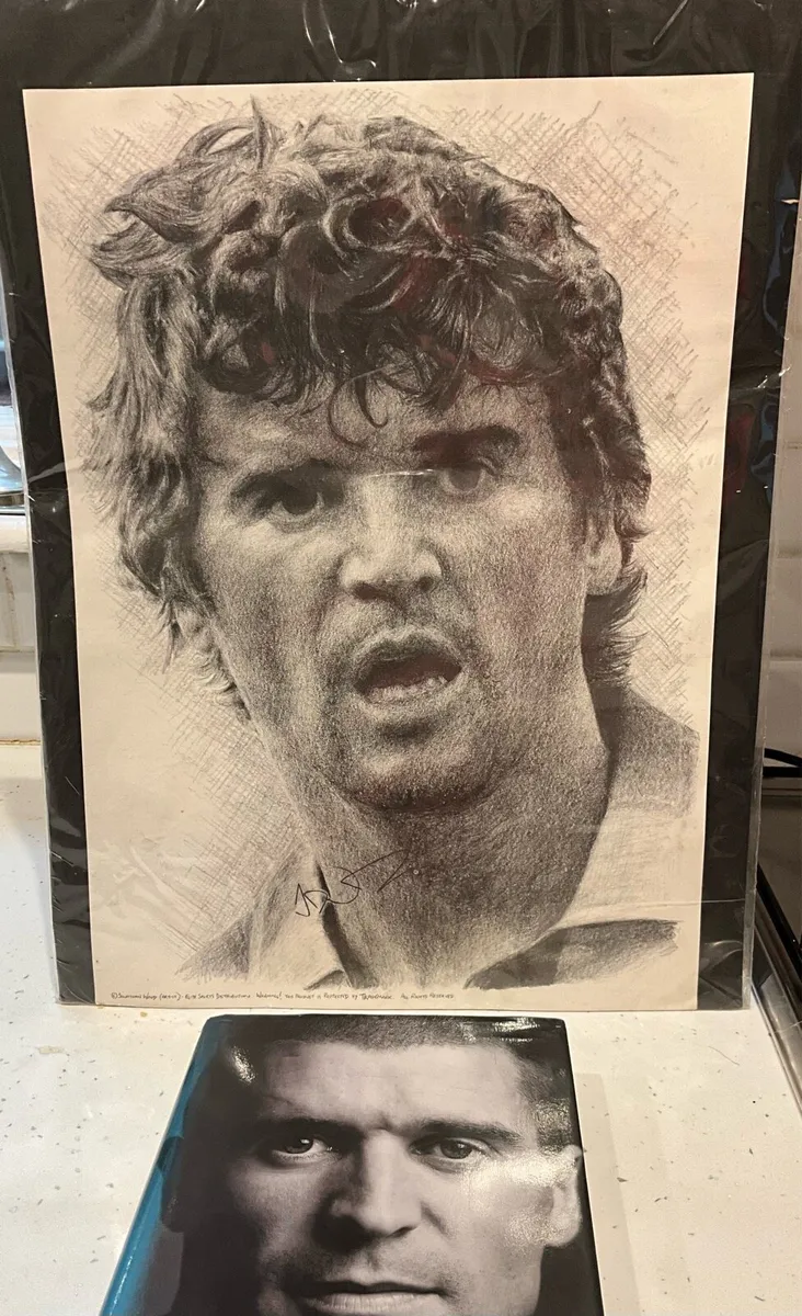 Roy Keane Pencil Sketch  & Autobiography - Image 2
