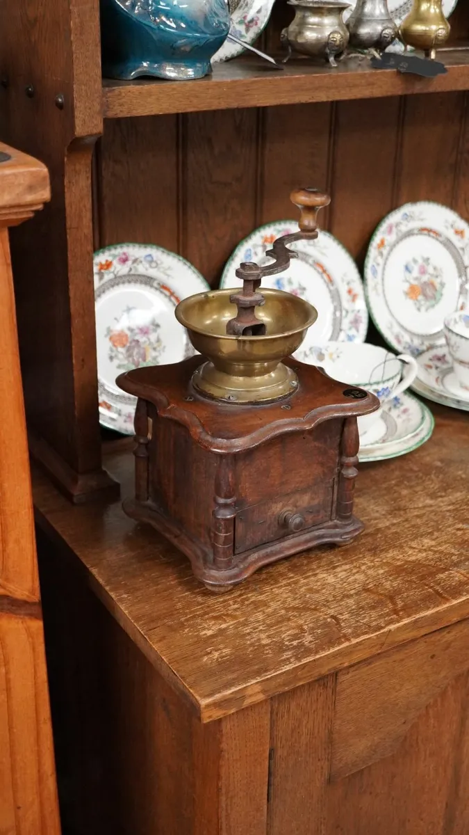 Vintage Wooden Coffee Grinder - Image 1