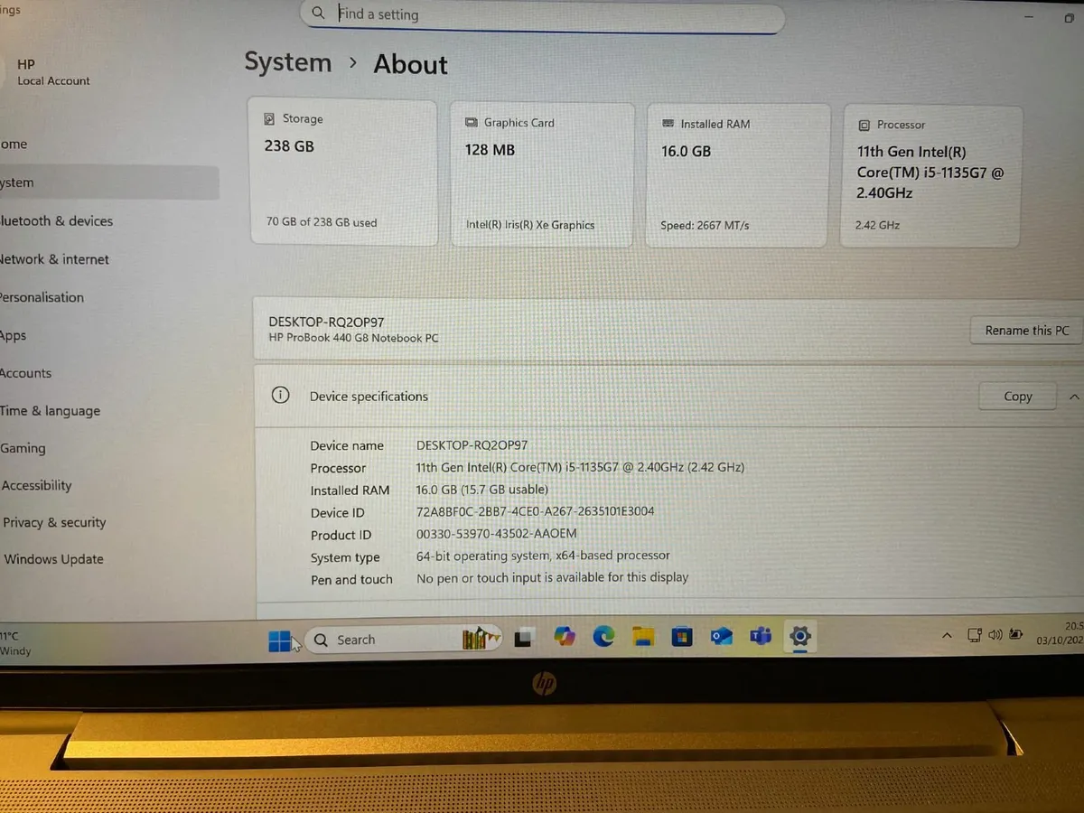 HP Probook 440 G8 11th Gen i5 - Image 2