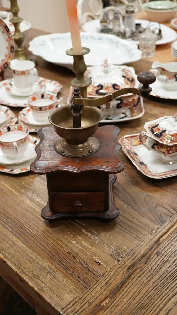 Vintage Wooden Coffee Grinder - Image 1