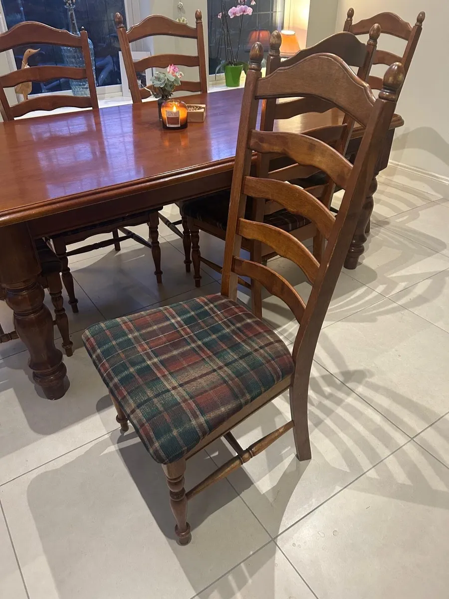 Solid Wooden Dining Table & 6 Chairs - Image 4