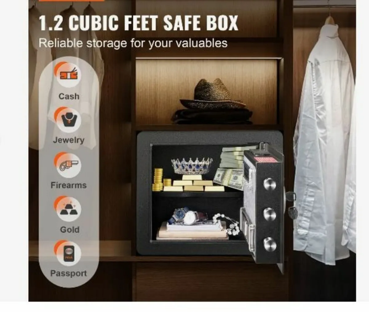 Safe, 33.9 L Home Safe, Steel Security - Image 2