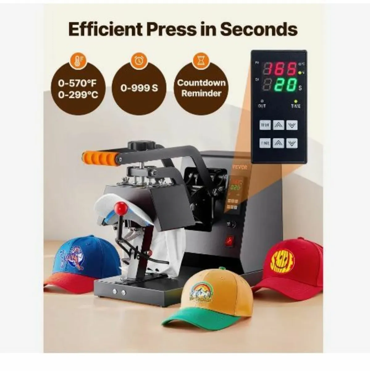 Hat Heat Press, 4-in-1 Cap Heat Press Machine - Image 2