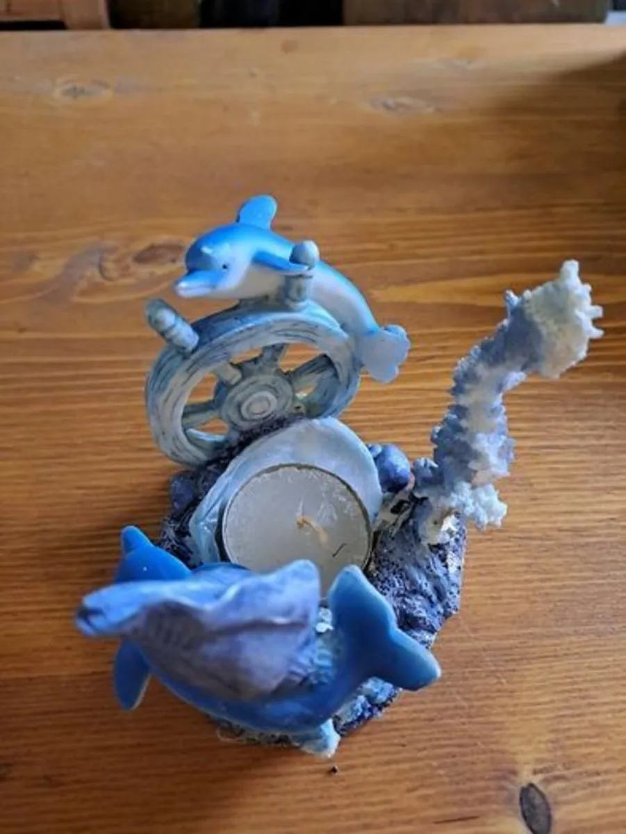 Dolphine scene candle holder - Image 3