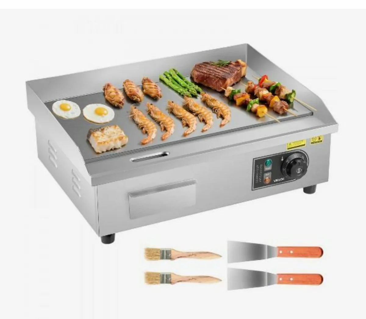 Commercial Electric Griddle, 535 x 300 mm, 3200W - Image 1