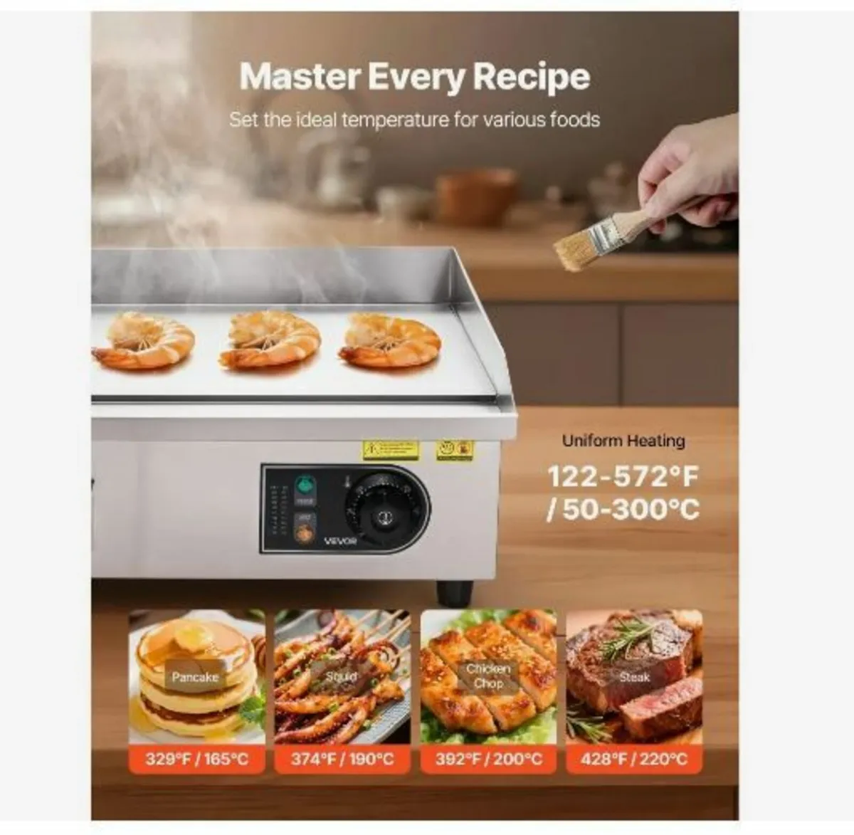 Commercial Electric Griddle, 535 x 300 mm, 3200W - Image 2