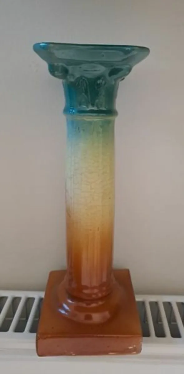 Vintage floral painted candlestick - Image 2