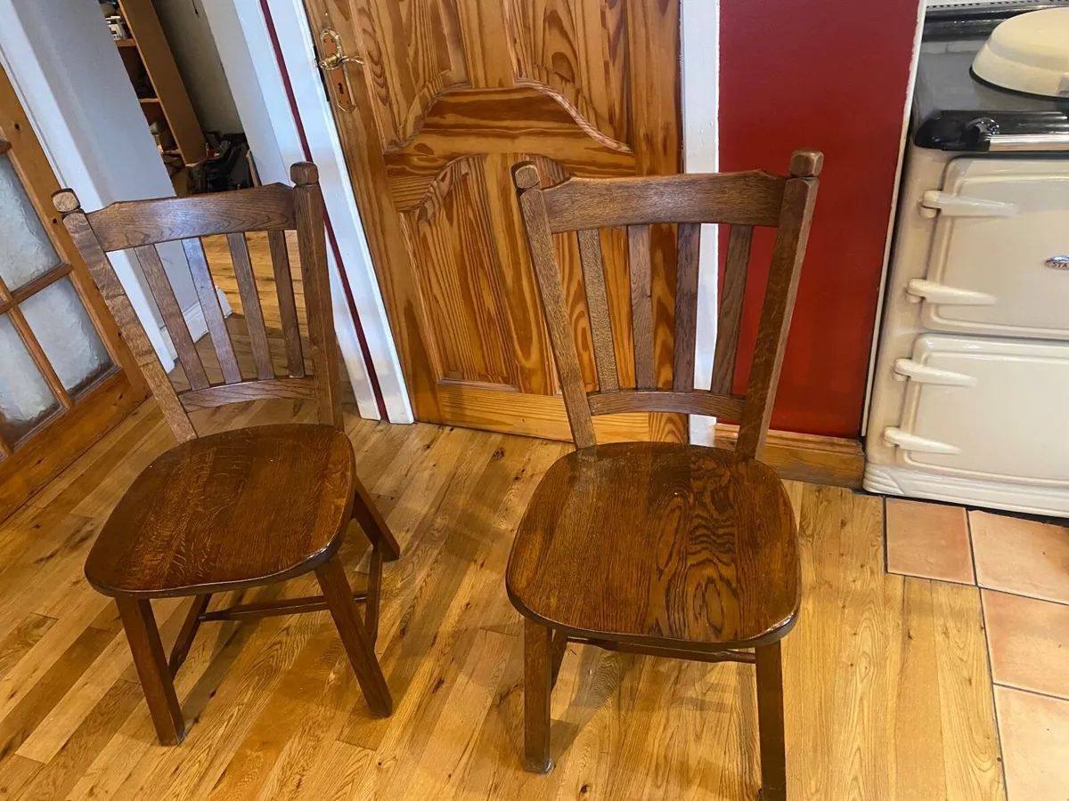Solid Oak kitchen Chairs - Image 1