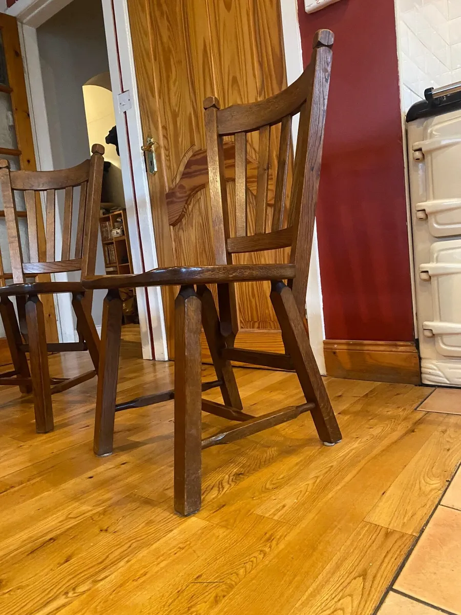 Solid Oak kitchen Chairs - Image 2