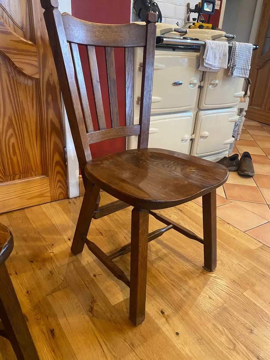 Solid Oak kitchen Chairs - Image 4