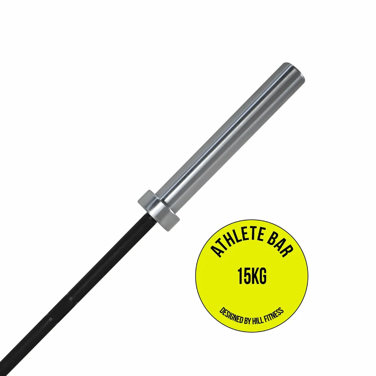 Athlete Barbell 15kg Black - Ladies Olympic Weight - Image 1