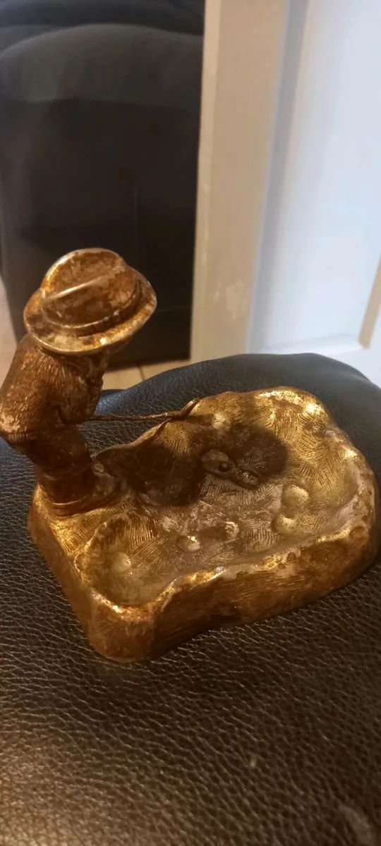 Vintage Gold Golfer Astray/Trinket dish - Image 2