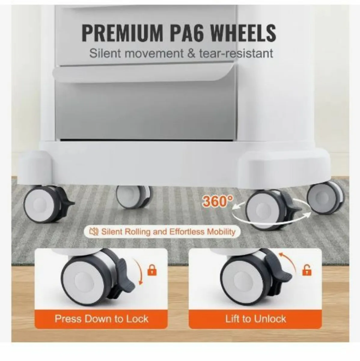 4 Tiers Lab Carts, Lab Utility Cart - Image 3