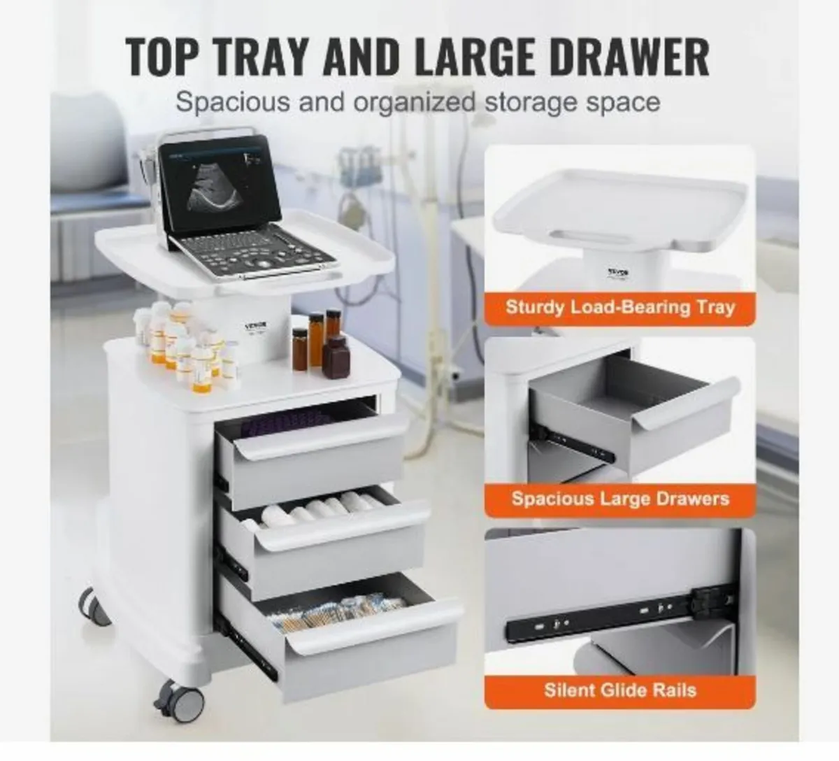 4 Tiers Lab Carts, Lab Utility Cart - Image 4