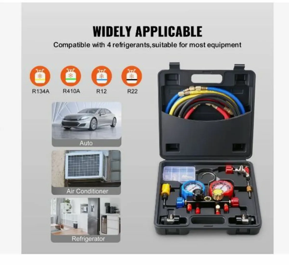 4 Way AC Gauge - AC Manifold Gauge Set - Image 3