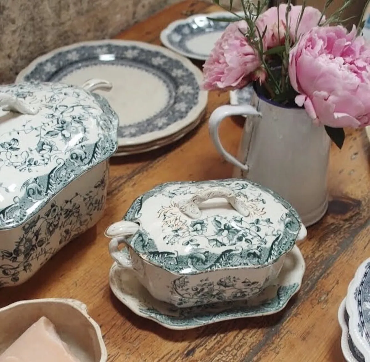 Set of Two Antique Tureens - Image 2