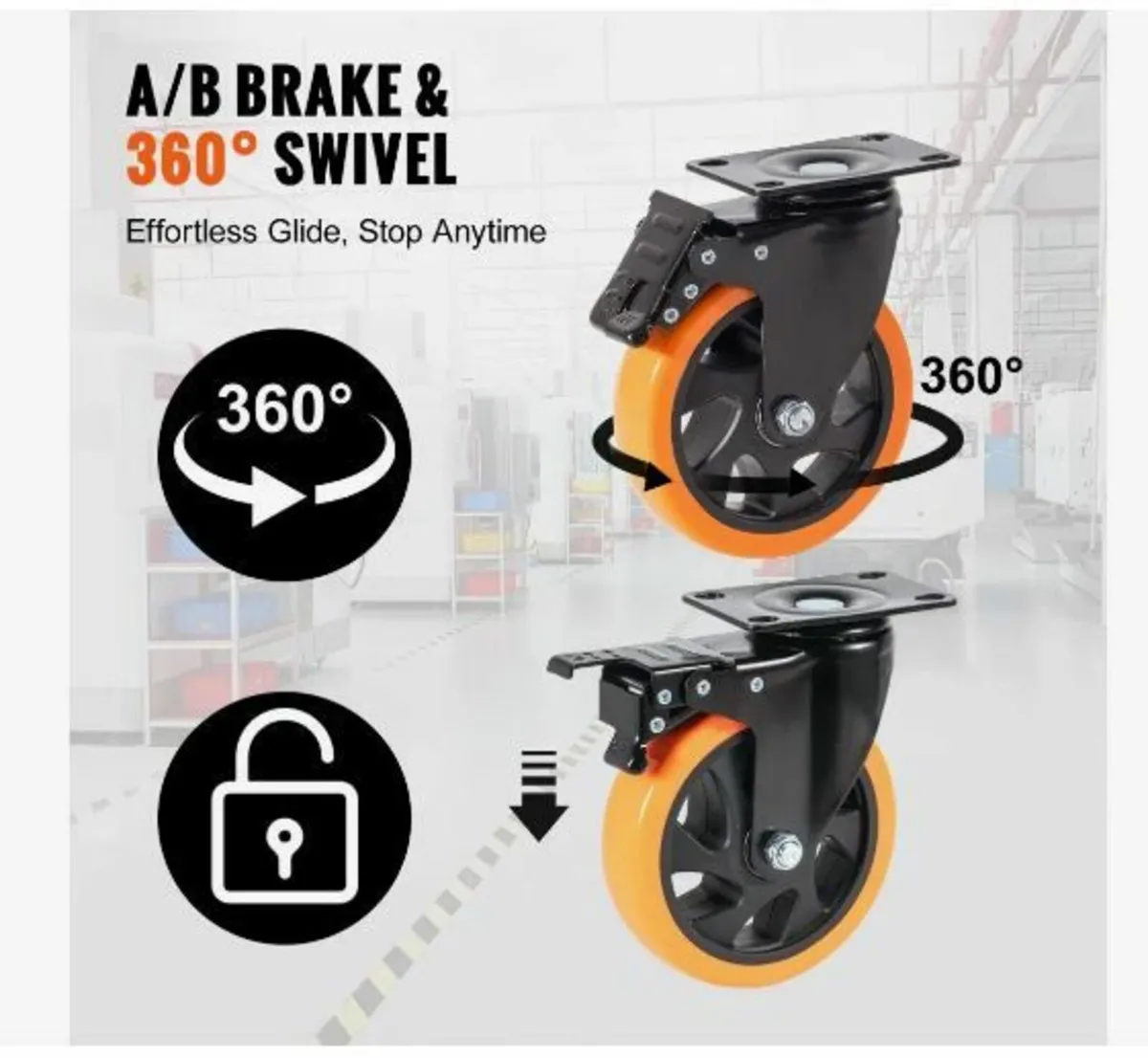 Caster Wheels, 12.7 cm - Image 4
