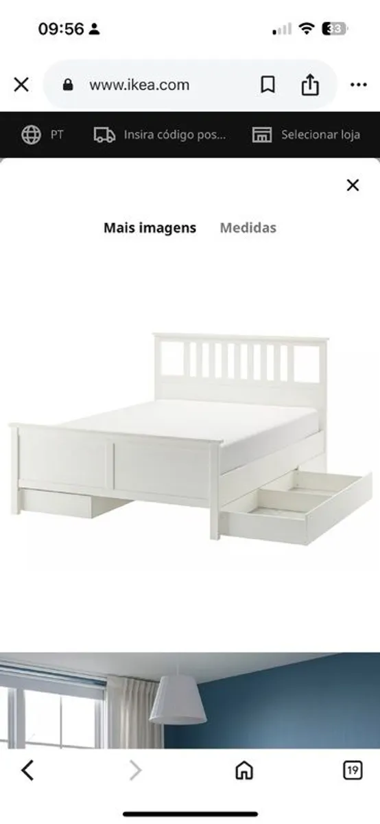 Double bed with 4 drawers - Image 1