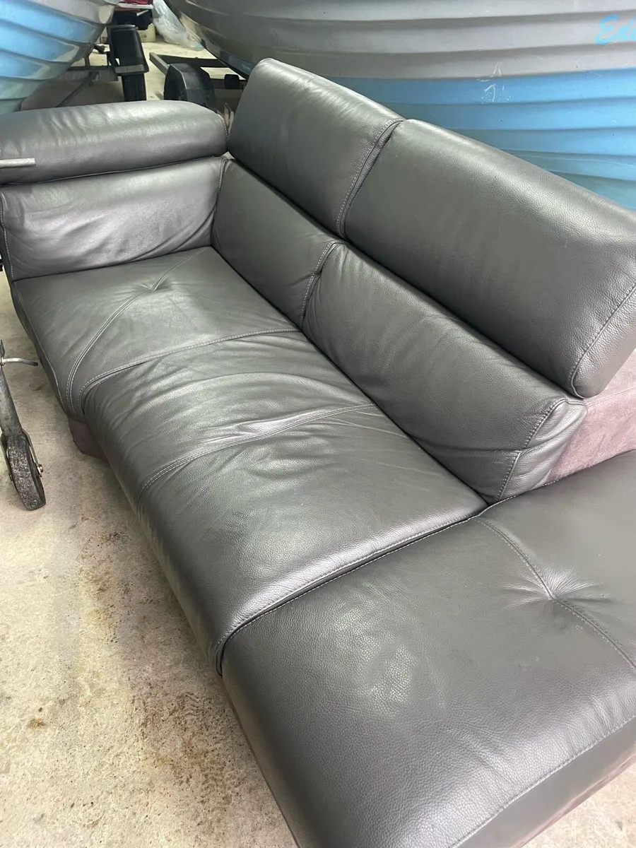 FREE** Leather L-shaped couch - Image 1