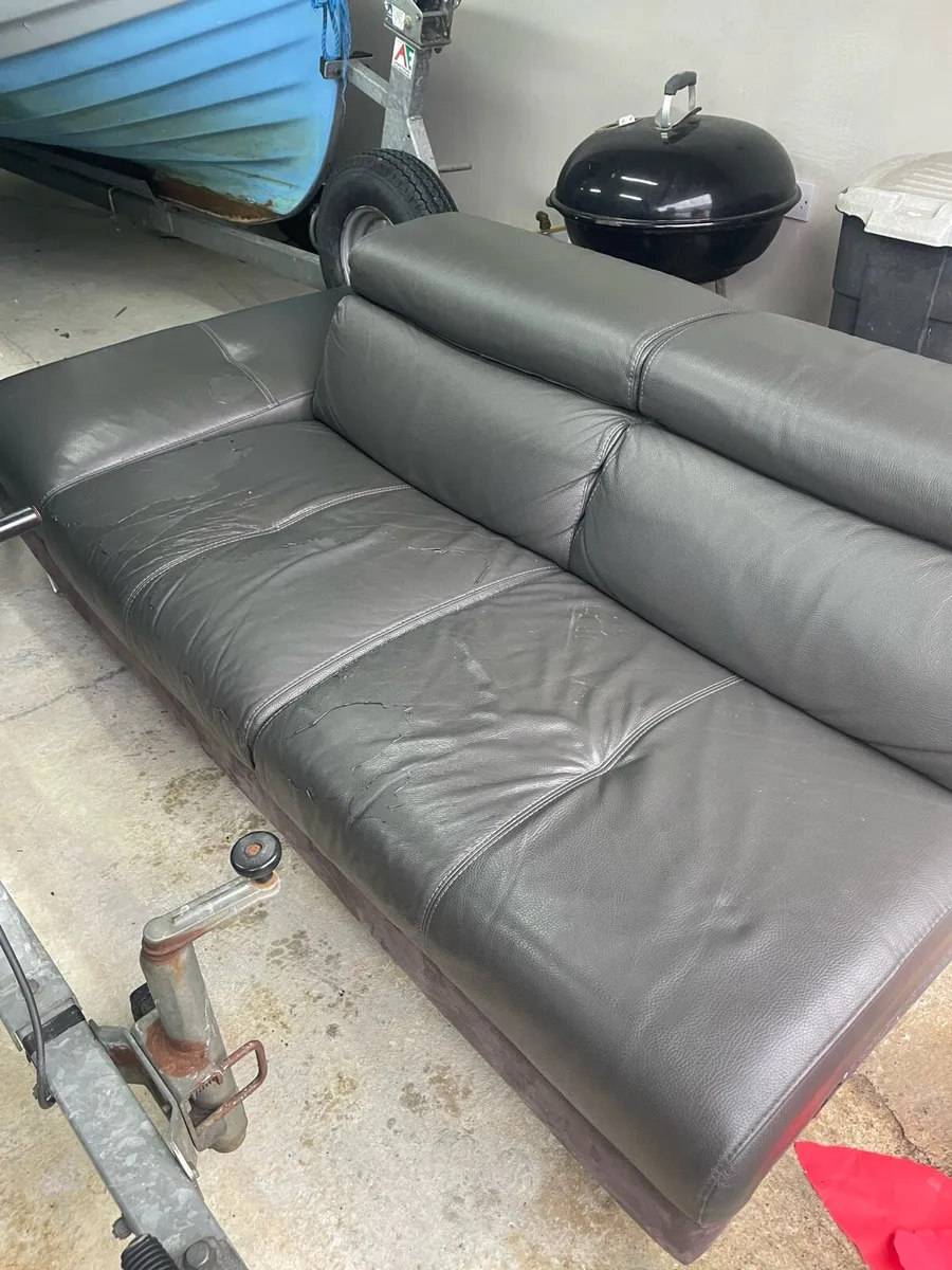 FREE** Leather L-shaped couch - Image 3