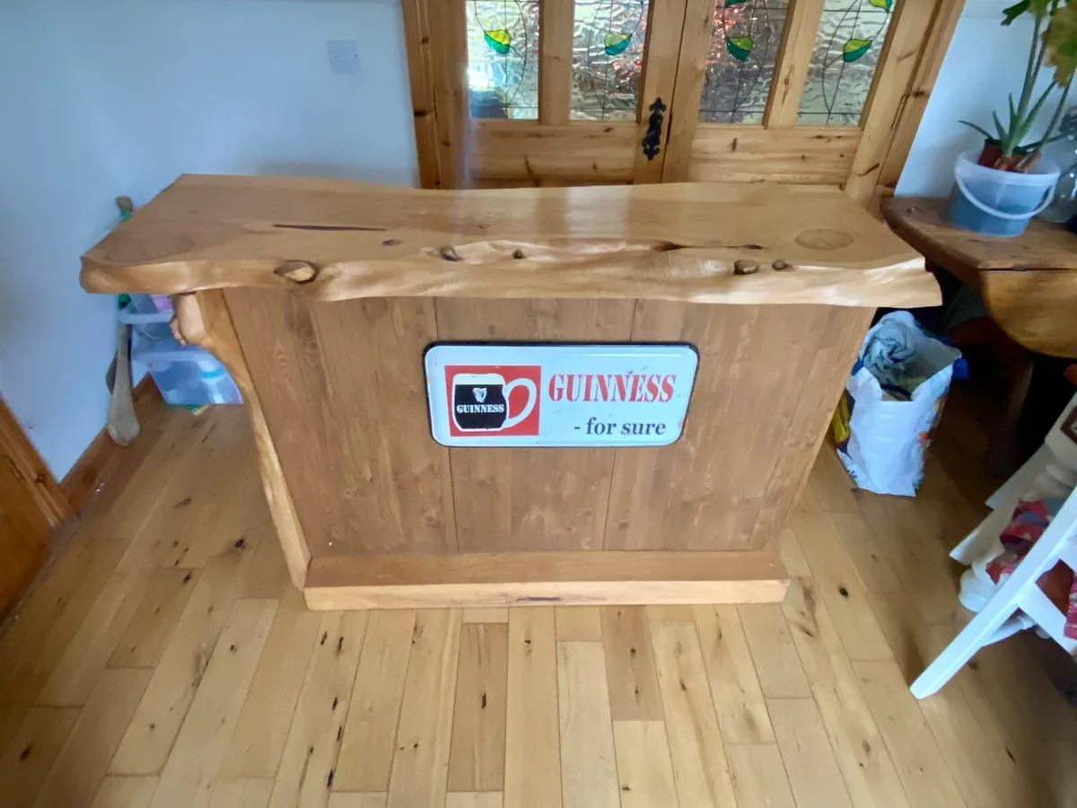 Handmade solid wood home bar-rustic Guinness style - Image 4
