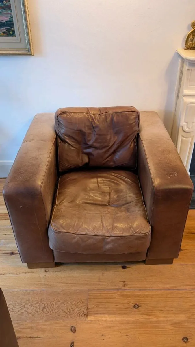 3 piece Leather Sofa Set - Image 2