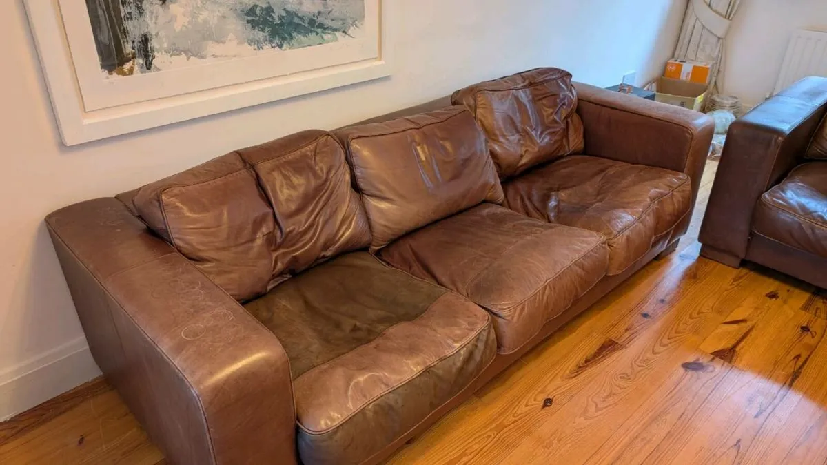 3 piece Leather Sofa Set - Image 3