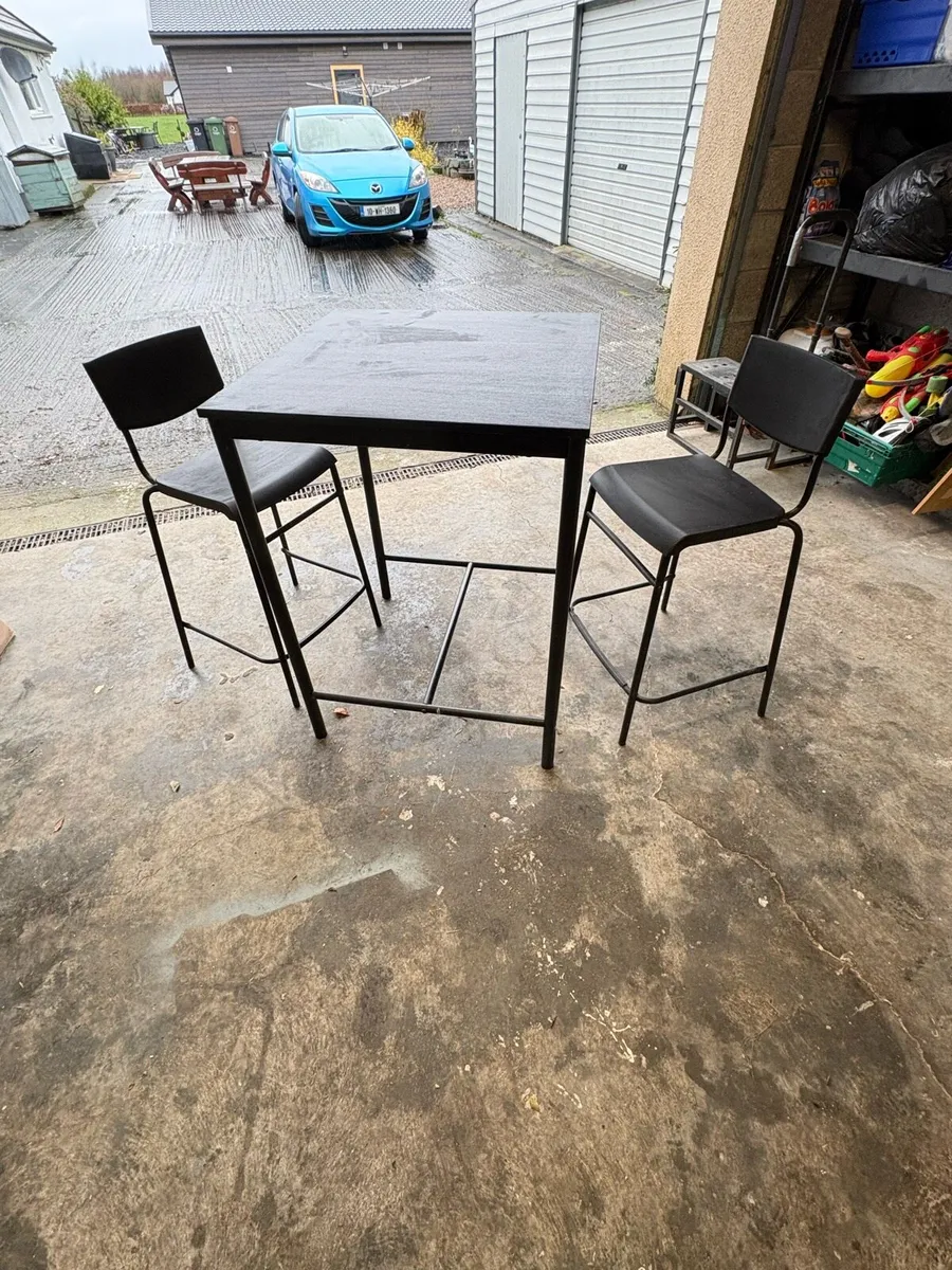 High table and 2 x high chairs - Image 2